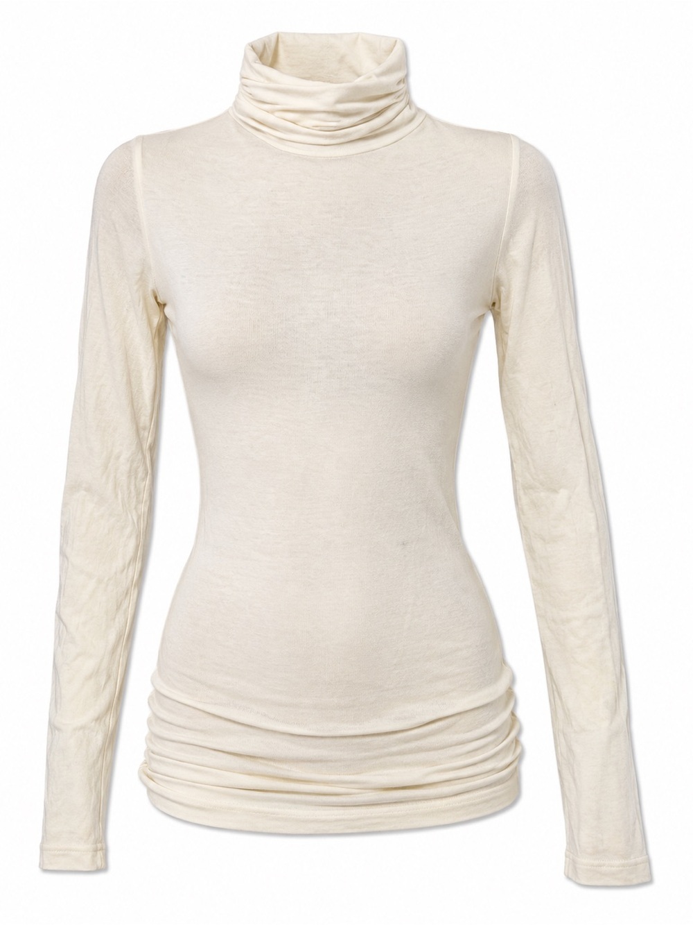 Divided Cream Long-Sleeve Turtleneck Top